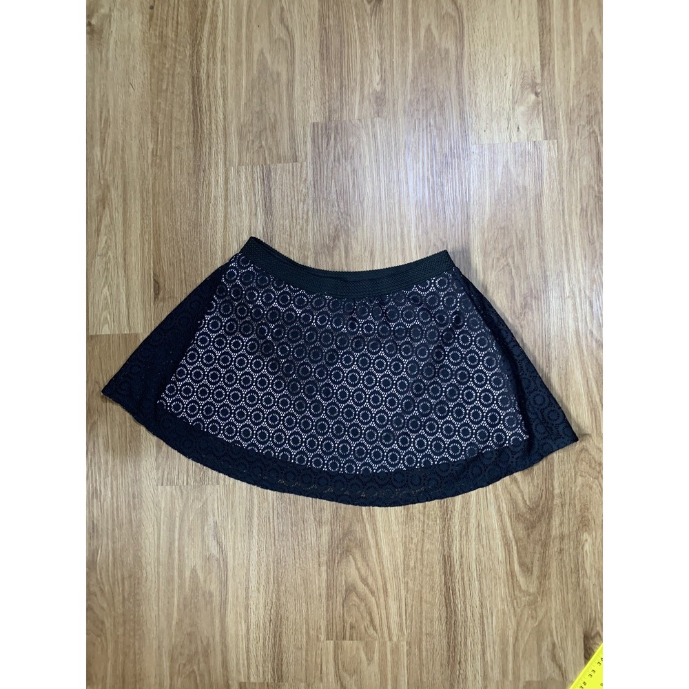 Disney Minnie Rocks The Dots Black Lace Pink Underlay Mini Skirt Elastic XL Jr. - Picture 7 of 7